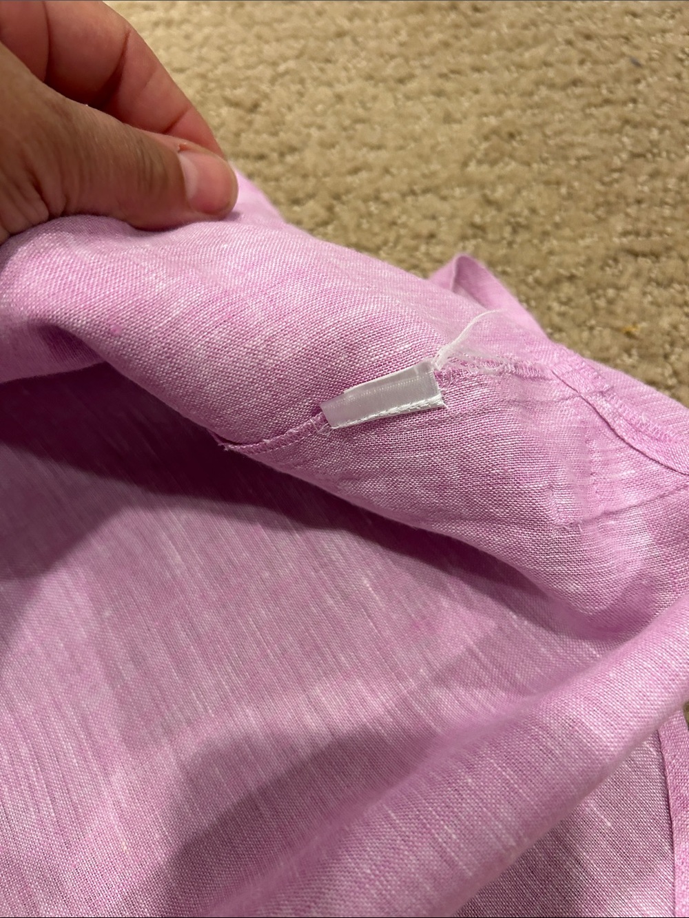 J. Jill Long-Sleeve Button-Front Linen Tunic in Lilac - Picture 10 of 15